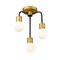 Z-Lite Neutra 3 Light Semi Flush Mount, Matte Black + Foundry Brass & Opal 621-3SF-MB-FB - alternate 3